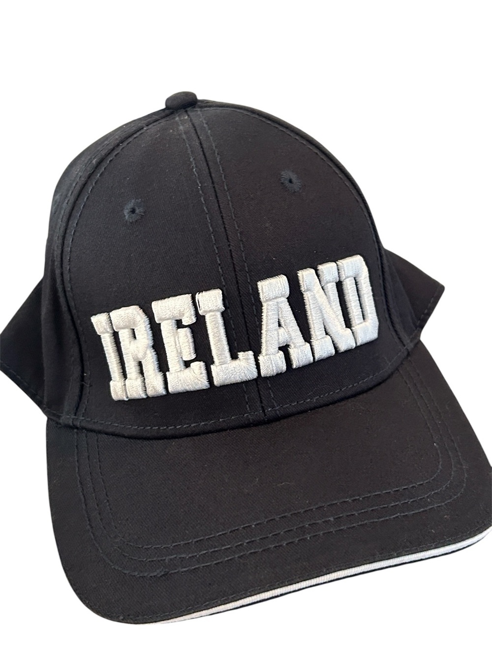 IRELAND Baseball Cap NEW black with white stitching by traditional craftwear